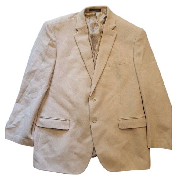 Lauren Ralph Lauren Blazer Men's 48 Tan Camel Hair Two Button Sport Jacket - Picture 1 of 4